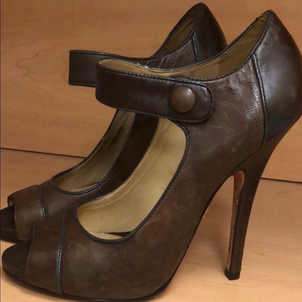L.A.M.B chocolate brown heels